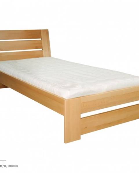 Drewmax Jednolôžková posteľ - masív LK182 | 80 cm buk