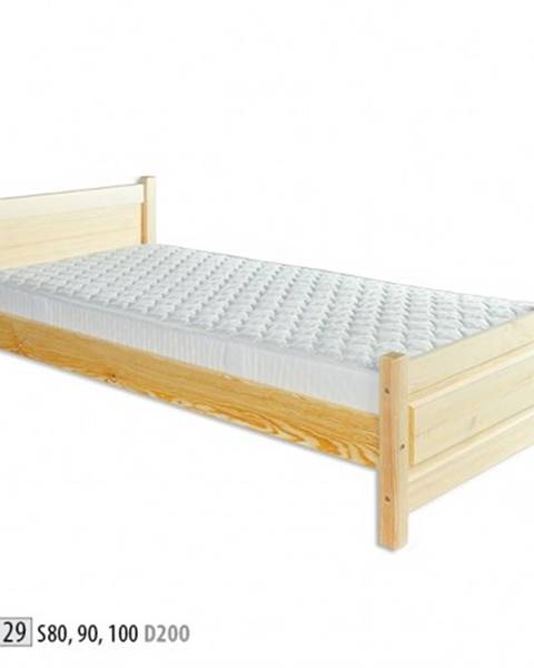 Drewmax Jednolôžková posteľ - masív LK129 | 90 cm borovica