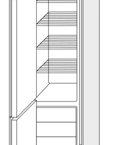 ArtExt Kuchynská skrinka vysoká pre vstavanú chladničku MALMO | D14DL 60 207 Farba korpusu