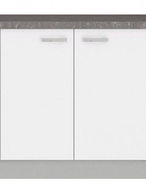 Dolná kuchynská skrinka Bianka 80D, 80 cm, biely lesk