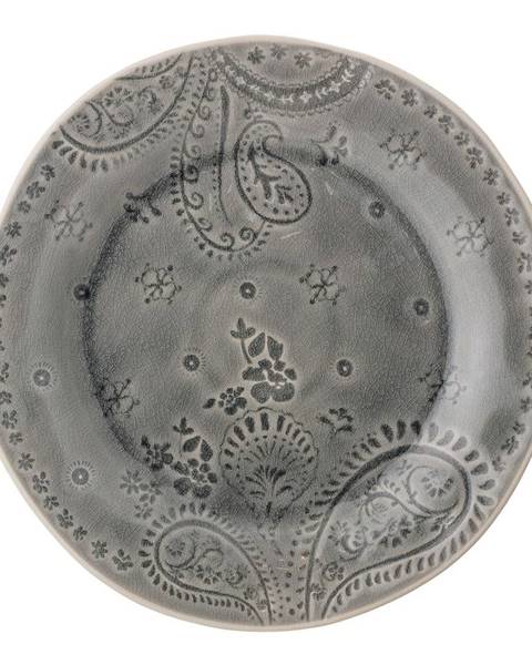 Sivý tanier z kameniny Bloomingville Rani, ø 26,5 cm