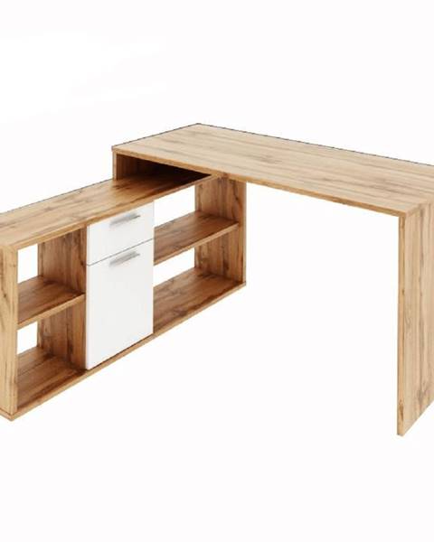 PC stôl dub wotan/biela NOE NEW
