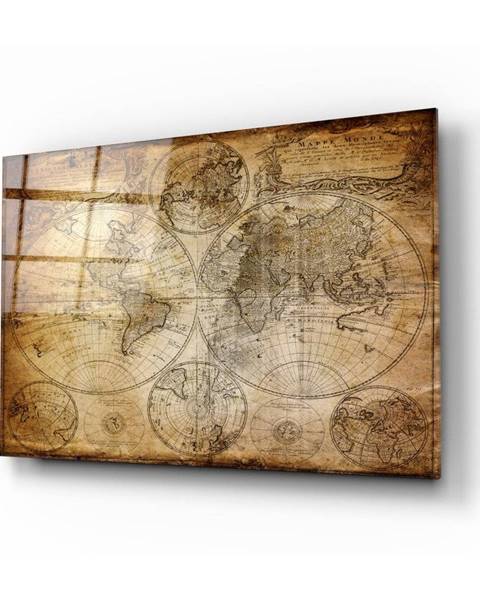 Sklenený obraz Insigne World Map, 110 x 70 cm