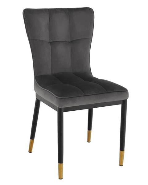 Dizajnová jedálenská stolička tmavosivá Velvet látka EPONA