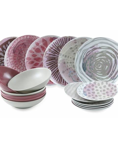 18-dielna súprava tanierov z porcelánu a kameniny Villa d&
