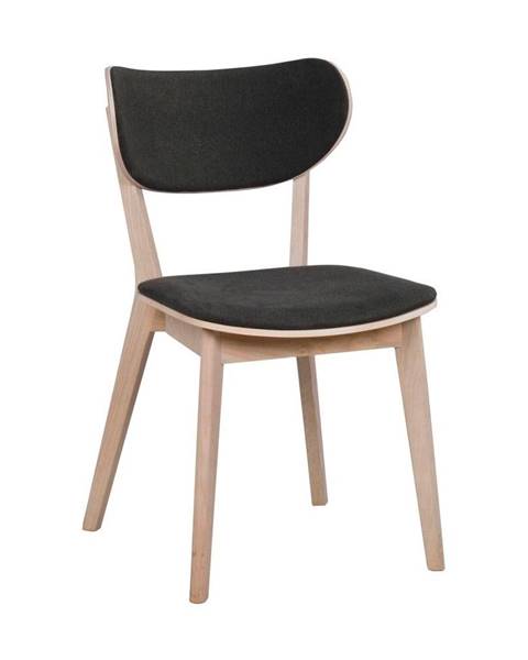 Svetlohnedá dubová stolička s čiernym sedadlom a opierkou Rowico Cato
