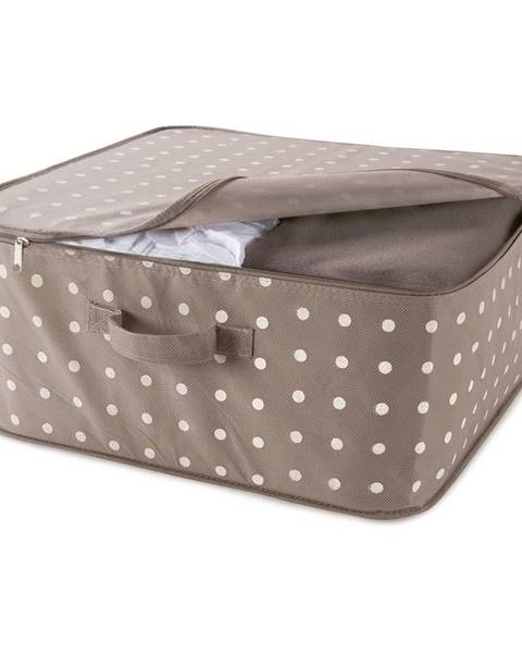 Béžový box na uloženie oblečenia Compactor Dots, 46 × 20,5 cm