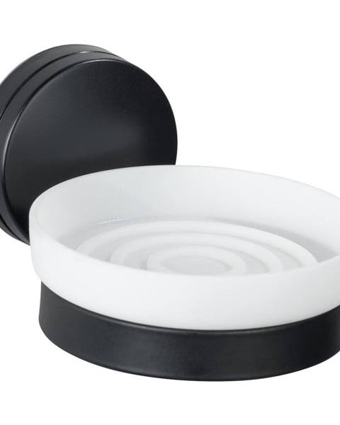 Čierno-biela nástenná nádoba na mydlo Wenko Static-Loc® Plus