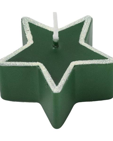 Súprava 4 zelených sviečok Unipar Star, doba horenia 4 h