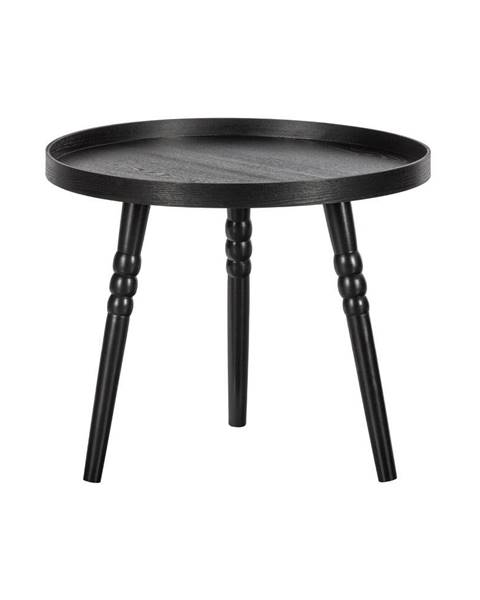 Čierny odkladací stolík WOOOD Ponto, ø 55 cm