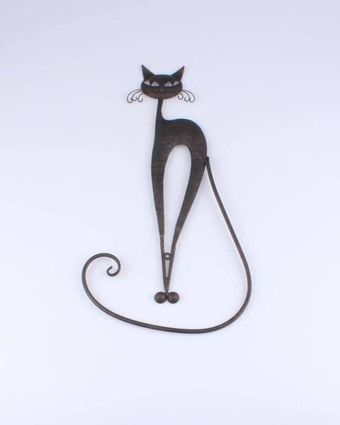 Kovová dekorácia v tvare mačky Dakls