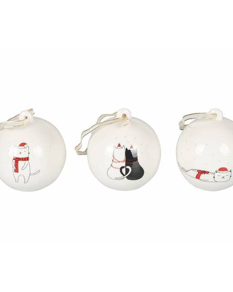 Súprava 3 porcelánových vianočných ozdôb Villa d&