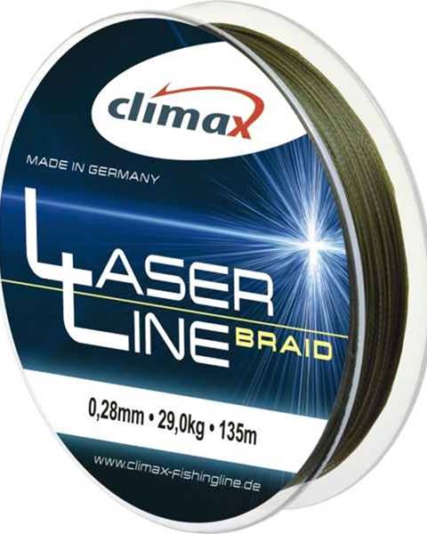 Climax šnúra 135m - Laser Braid line Olive SB 6 vlákien 135m 0,14mm / 12,9kg