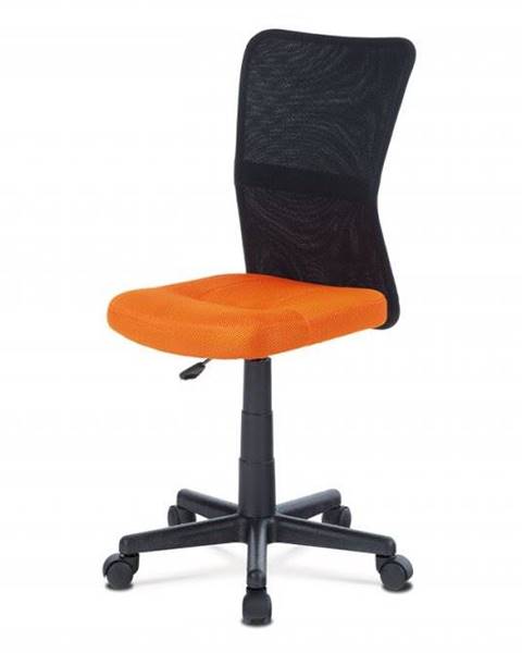AUTRONIC KA-2325 ORA kancelárska stolička, oranžová mesh, plastový kríž, sieťovina čierna