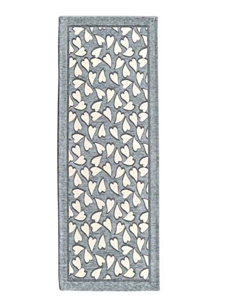 Sivý behúň Floorita Corazon, 55 × 280 cm