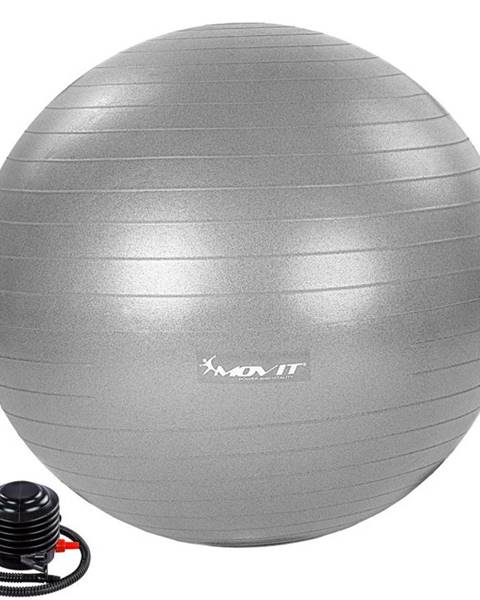 MOVIT Gymnastická lopta s nožnou pumpou, 75 cm, sivá