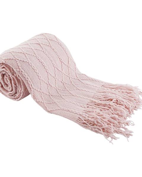 TEMPO-KONDELA SULIA TYP 1 pletená deka so strapcami svetloružová 120x150 cm