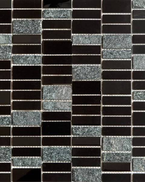Nerezová mozaika Premium Mosaic Stone černá 30x30 cm mat / lesk MOS4815BK