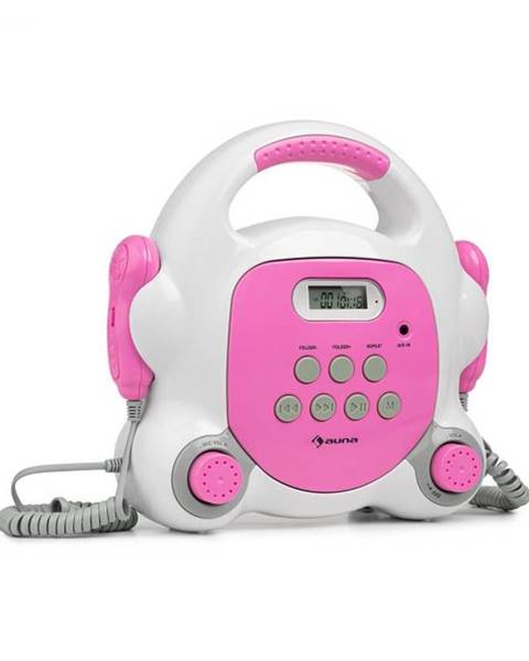 Auna Pocket Rocket BT, karaoke prehrávač, BT, USB-port, MP3, 2x mikrofón, ružový