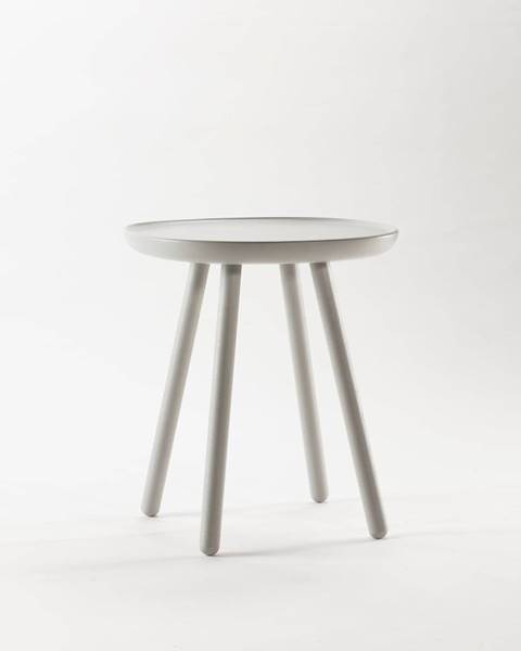 Sivý odkladací stolík z masívu EMKO Naïve, ø 45 cm