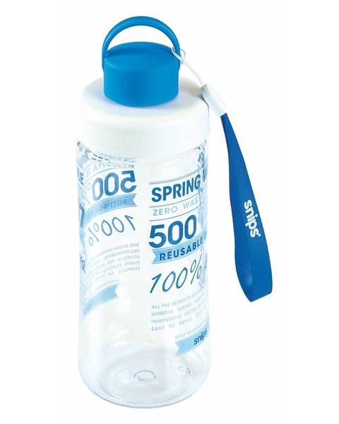 Modrá fľaša na vodu Snips Decorated, 500 ml