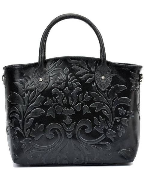 Čierna kožená kabelka Renata Corsi Rosa