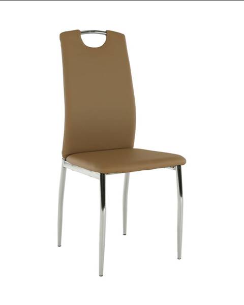 Jedálenská stolička ekokoža béžová/chróm ERVINA