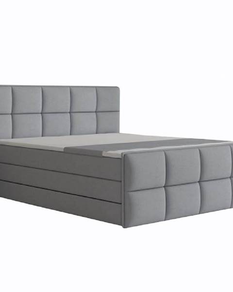 Komfortná posteľ sivá látka 160x200 RAVENA KOMFORT