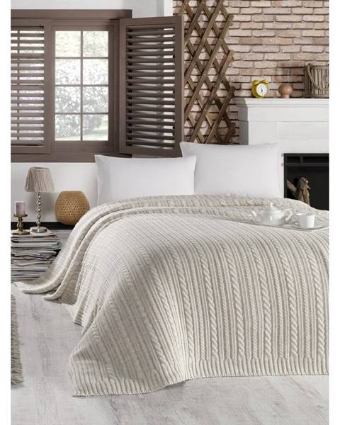 Svetlosivý pléd cez posteľ s prímesou bavlny Homemania Decor Camila, 220 x 240 cm